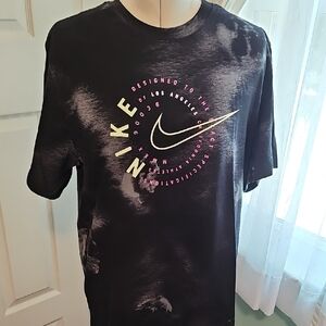 Mens Nike Black Gray Tie-Dye T-Shirt Size XL